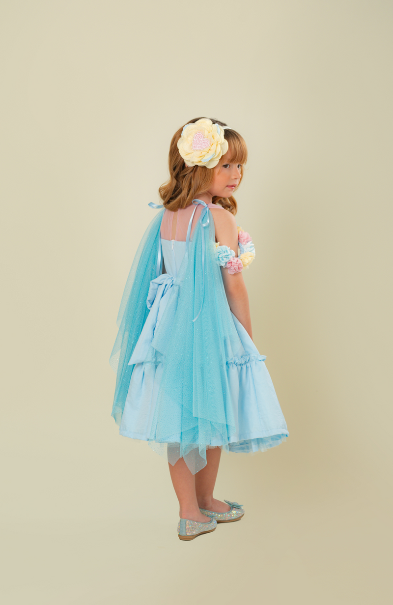 Vestido para niña Fragmento Azul