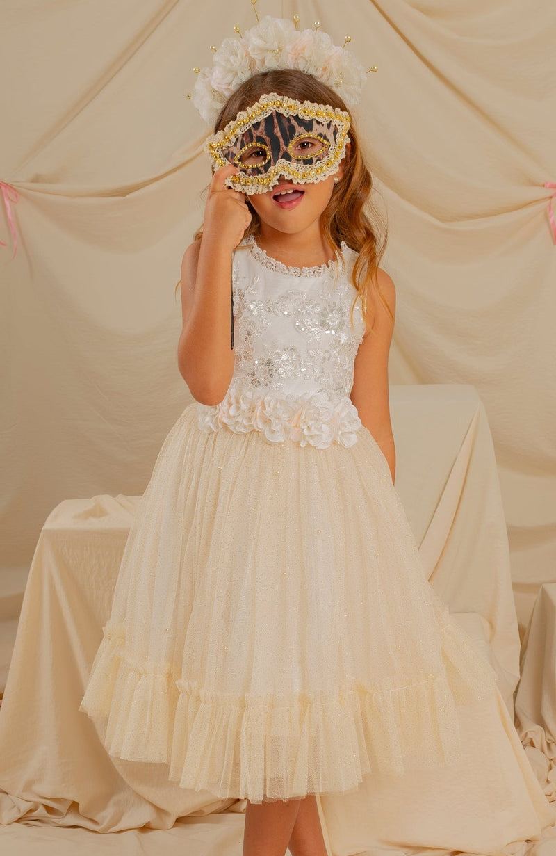 Vestido para bebita Alma Beige