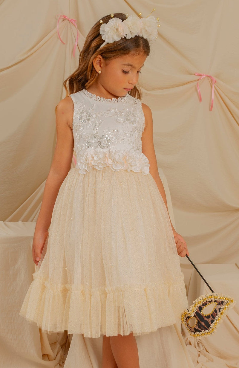 Vestido para bebita Alma Beige