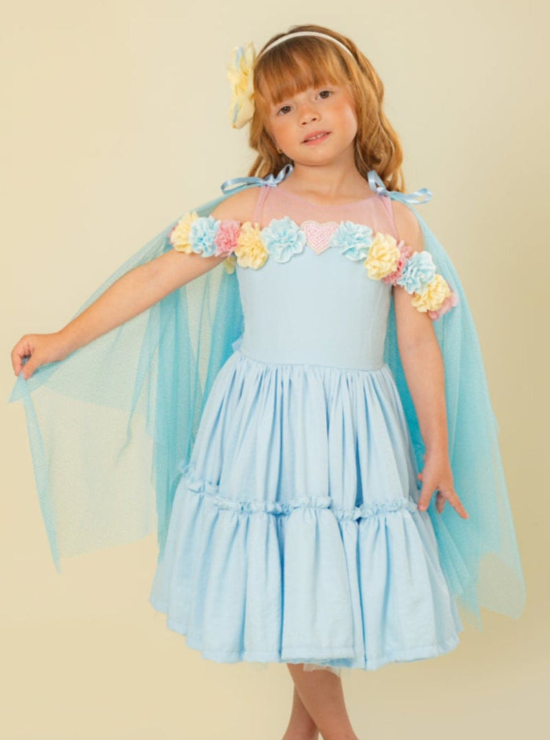 Vestido para niña Fragmento Azul