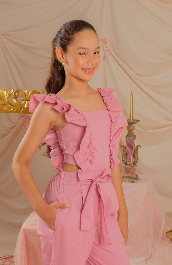 Enterizo Para Niña Calido Palo de Rosa