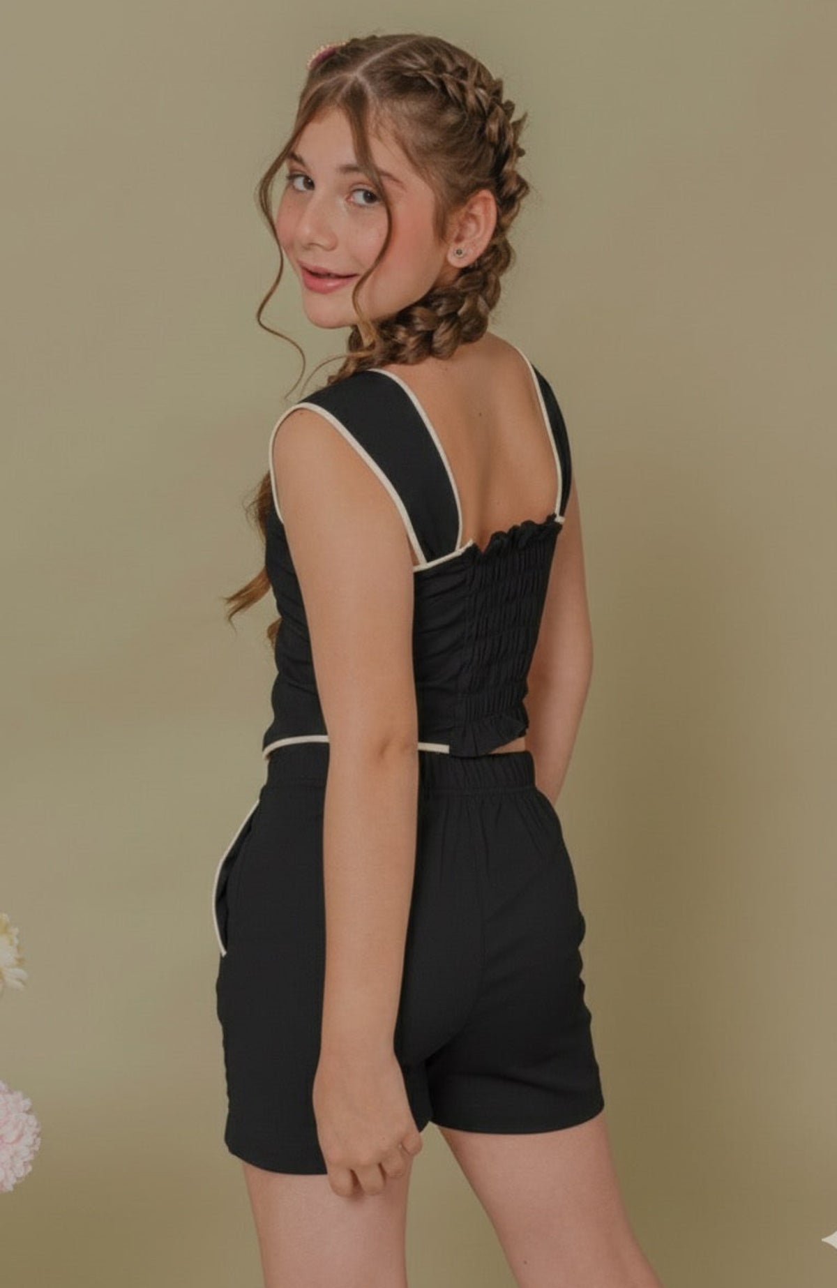 Conjunto Para Niña Short Cumbres Negro