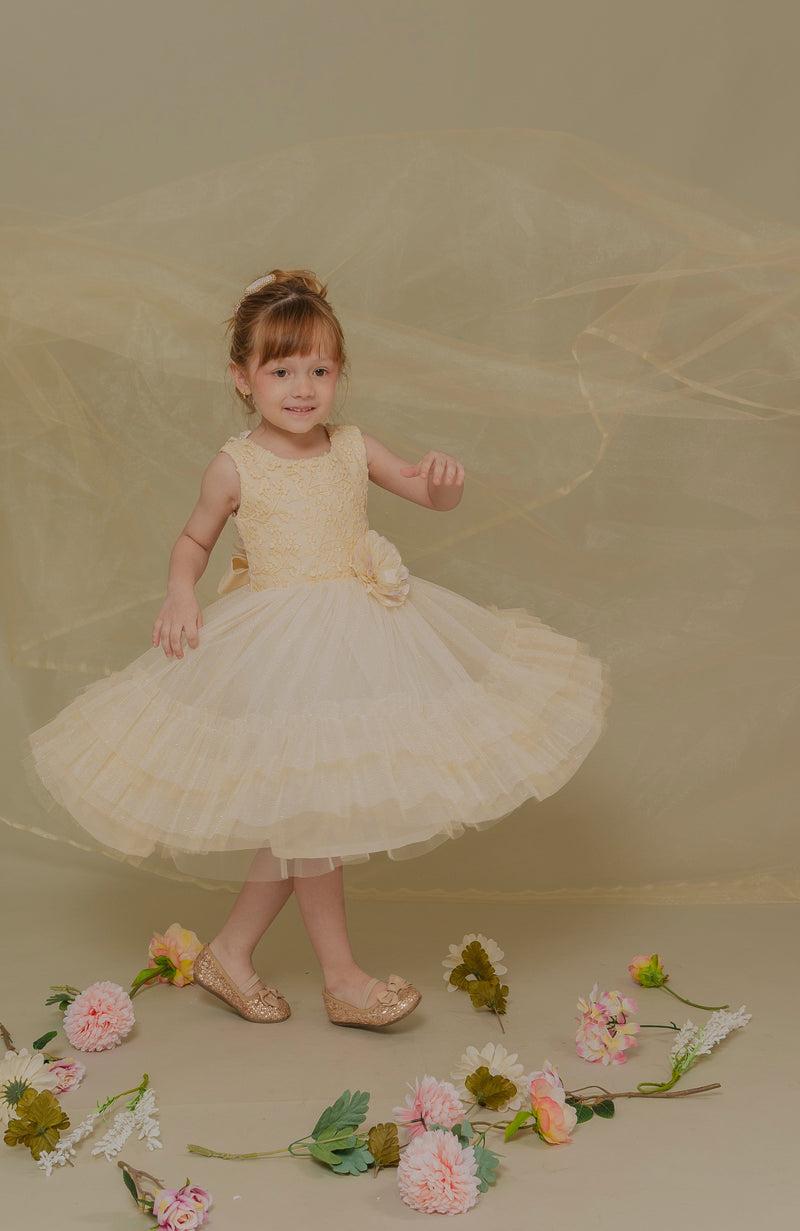 Vestido para Bebita Libros Beige