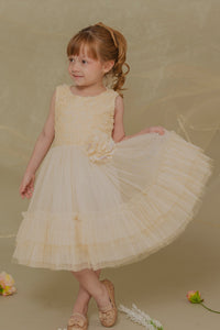 Vestido para Bebita Libros Beige