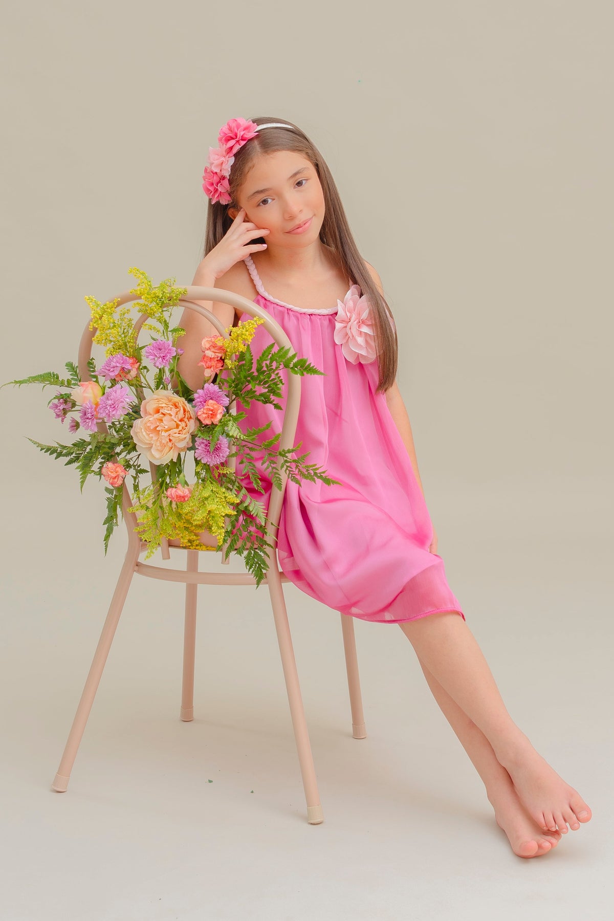 Vestido Para niña Melisas Fucsia