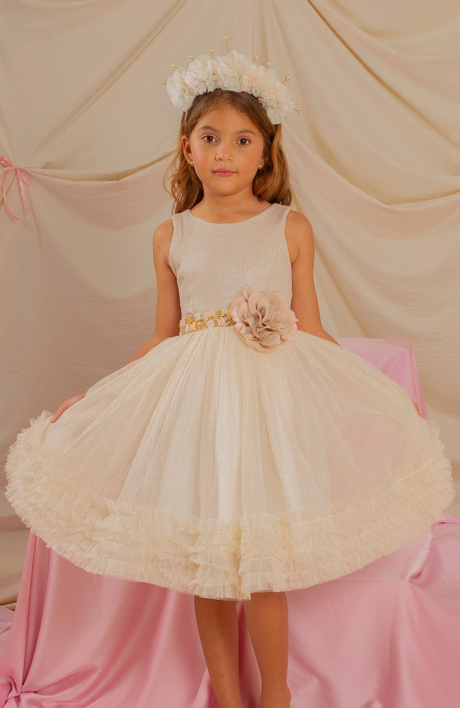 Vestido para niña Musa Beige