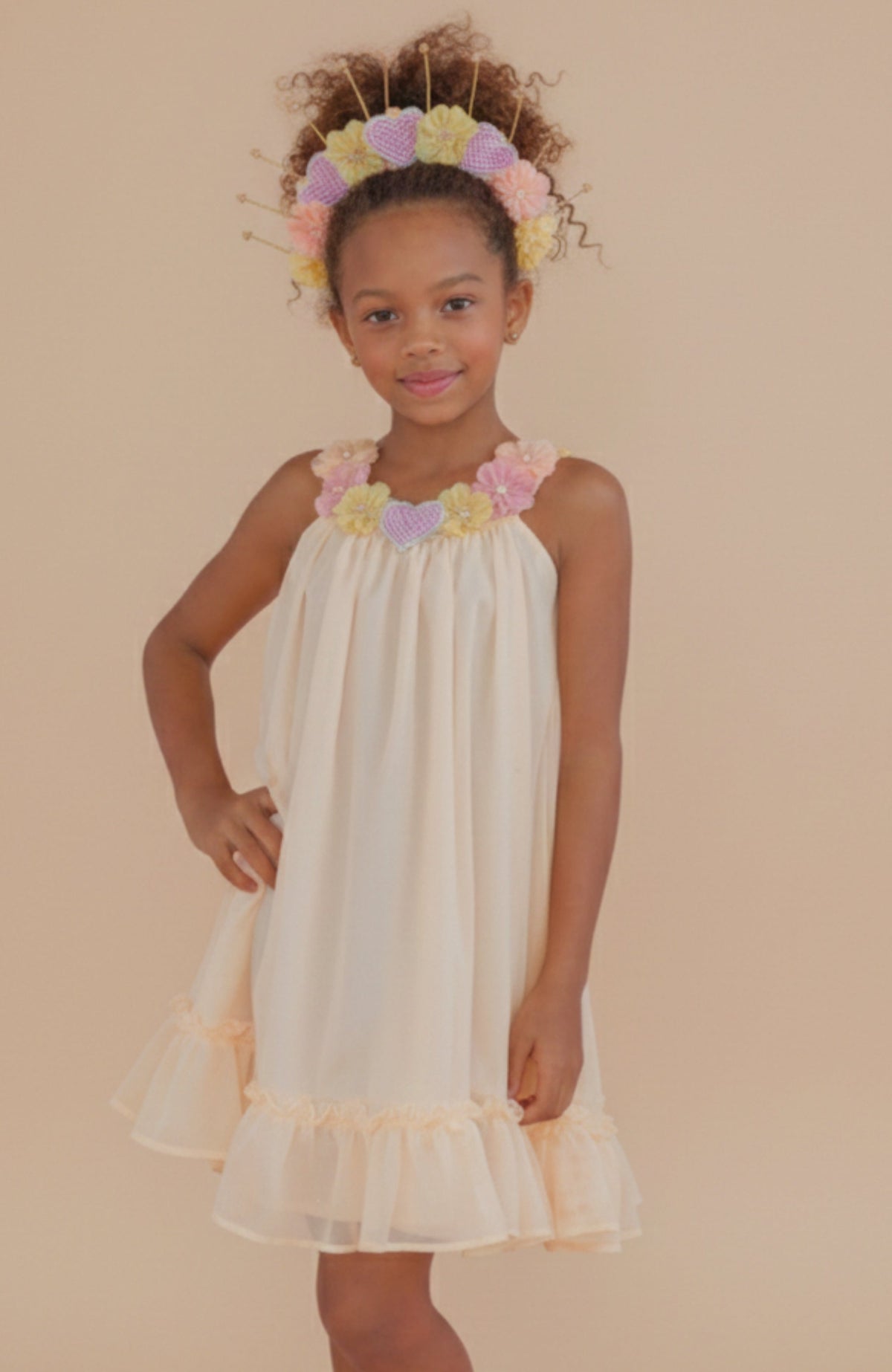 Vestido para Niña Verdades Beige